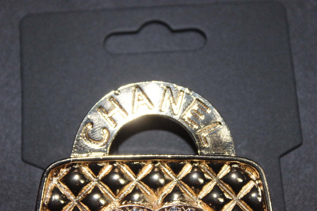 Gold Rhinestone Brooch Pin