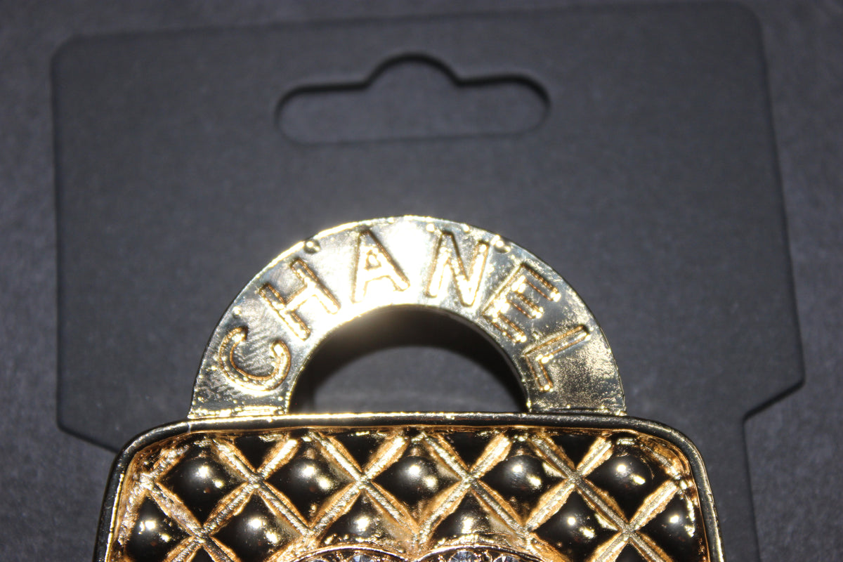 Gold Rhinestone Brooch Pin