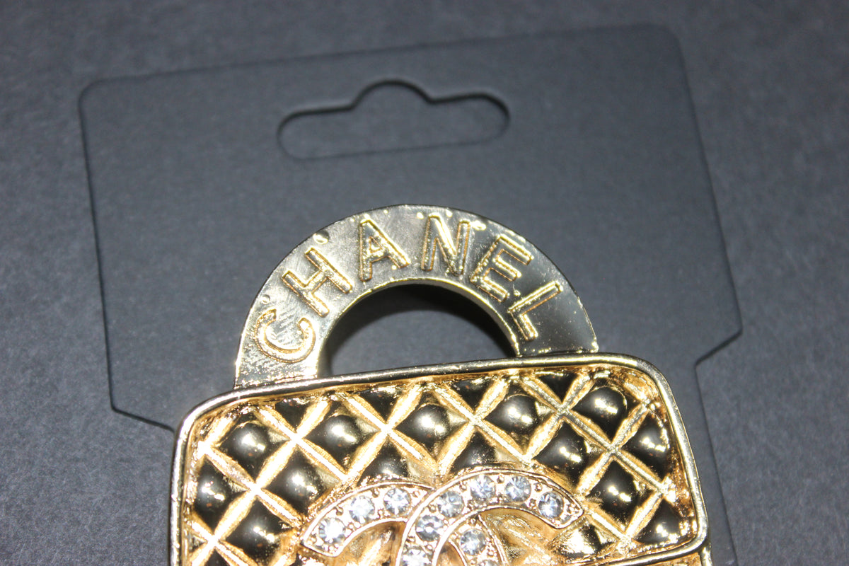 Gold Rhinestone Brooch Pin
