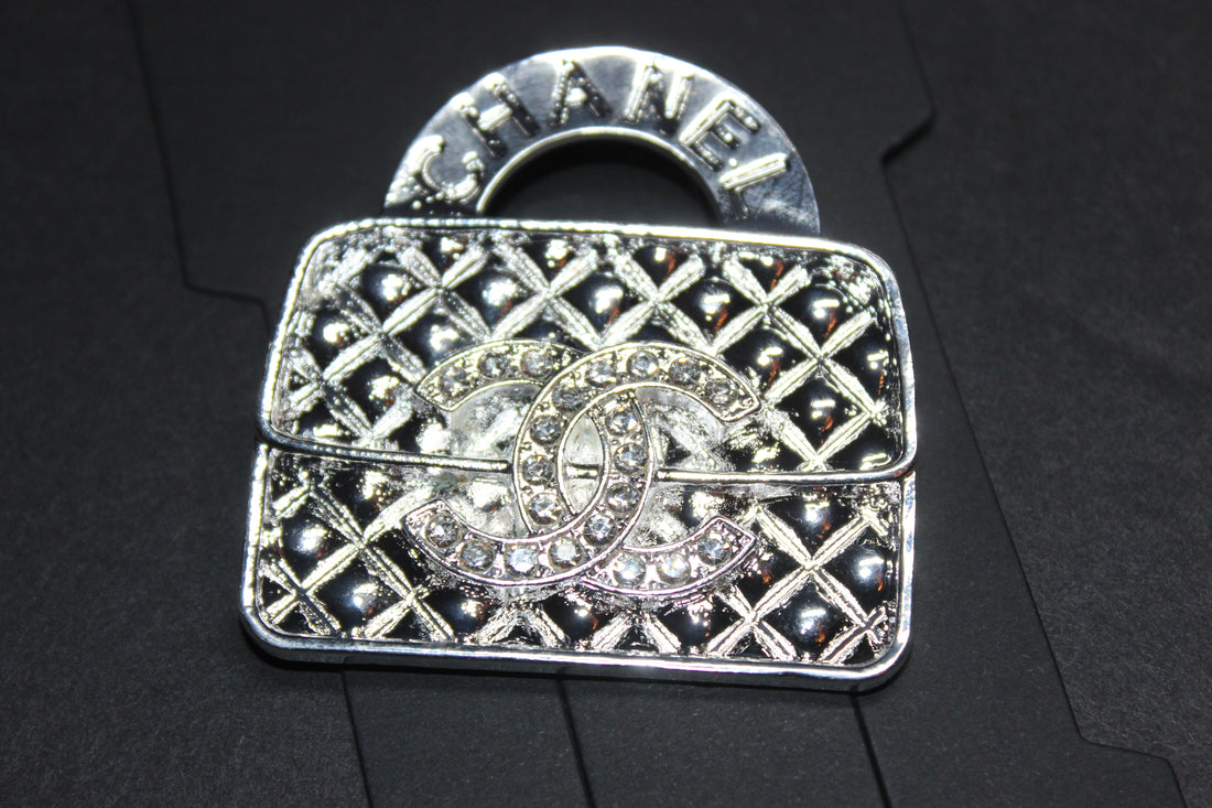 Silver Rhinestone Brooch Pin