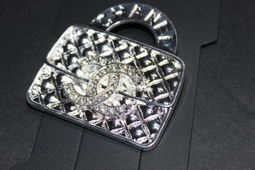 Silver Rhinestone Brooch Pin