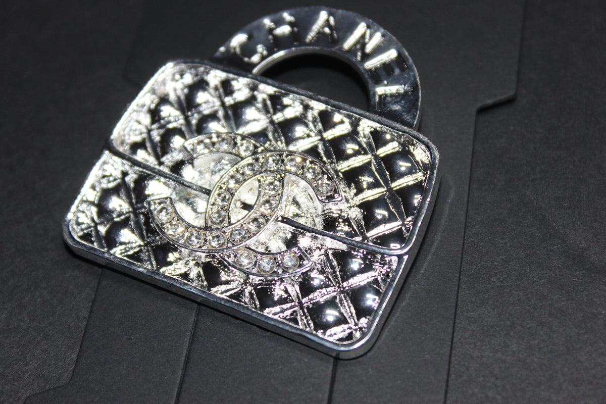 Silver Rhinestone Brooch Pin