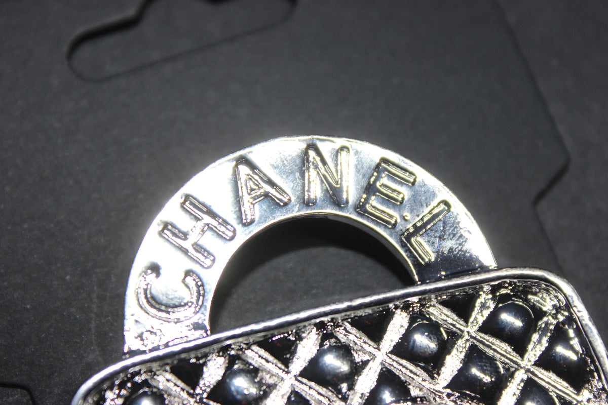Silver Rhinestone Brooch Pin