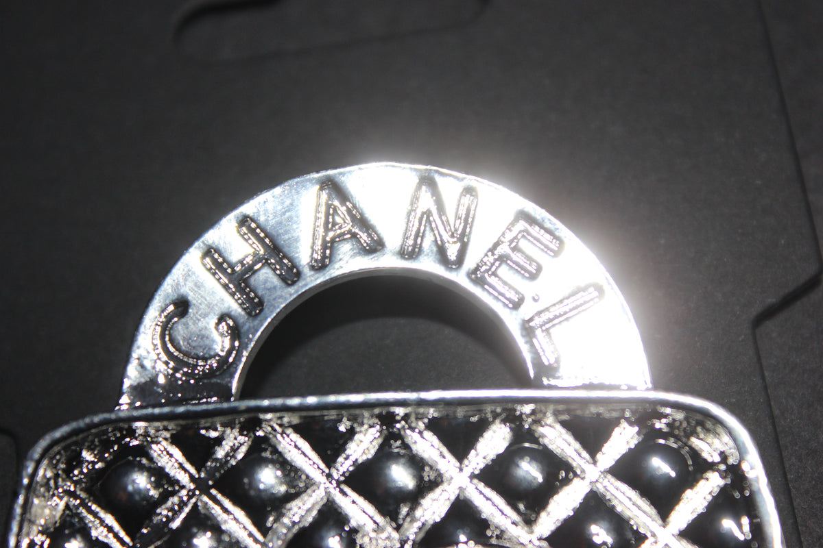 Silver Rhinestone Brooch Pin