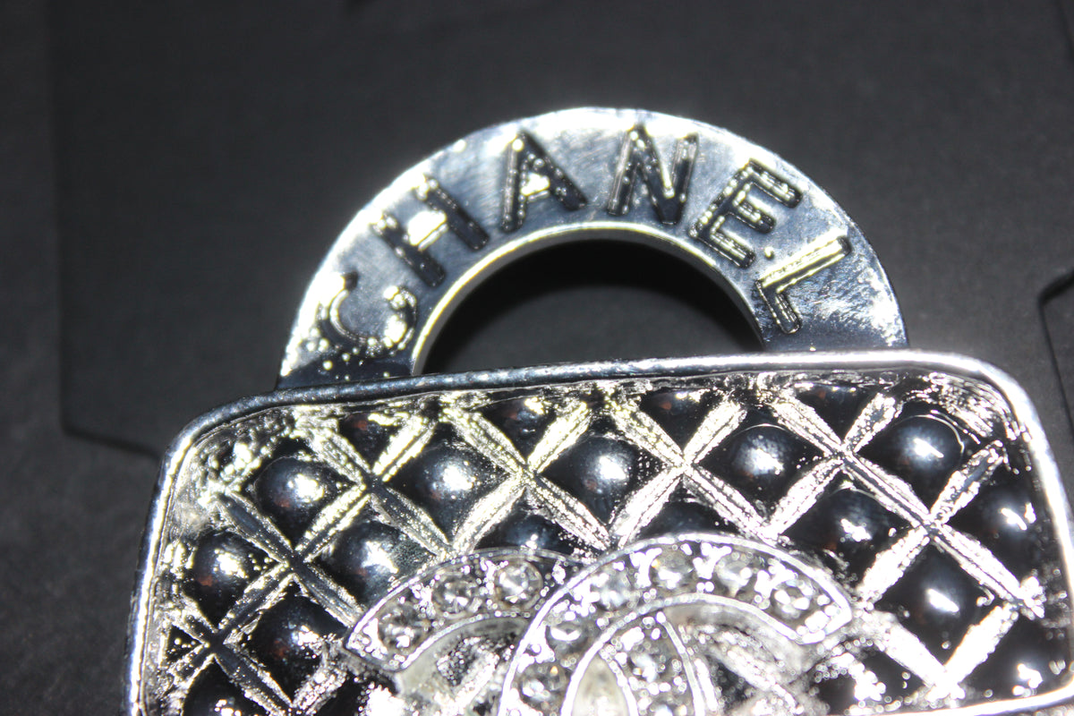 Silver Rhinestone Brooch Pin