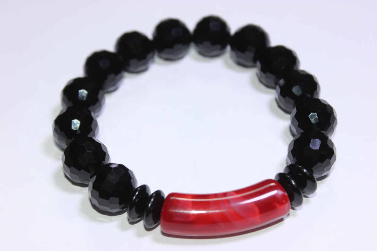 Red & Black Ice Beaded Bracelet