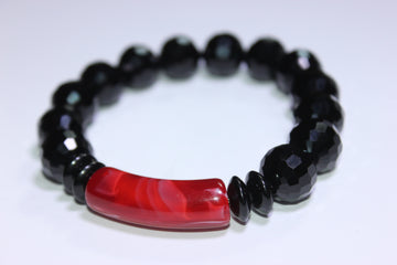 Red & Black Ice Beaded Bracelet