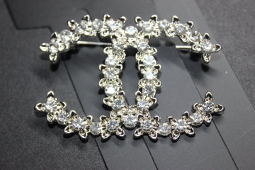 Silver Rhinestone Brooch Pin