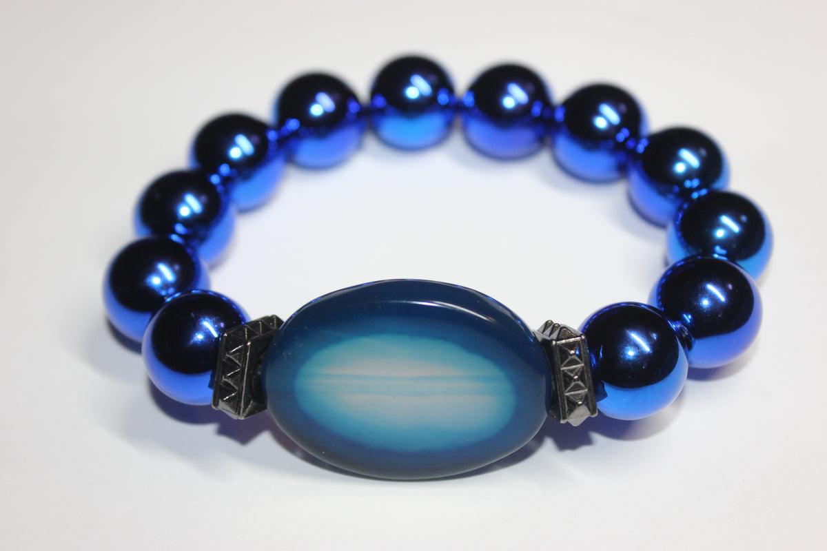 Shades Of Electric Blue Beaded Bracelet