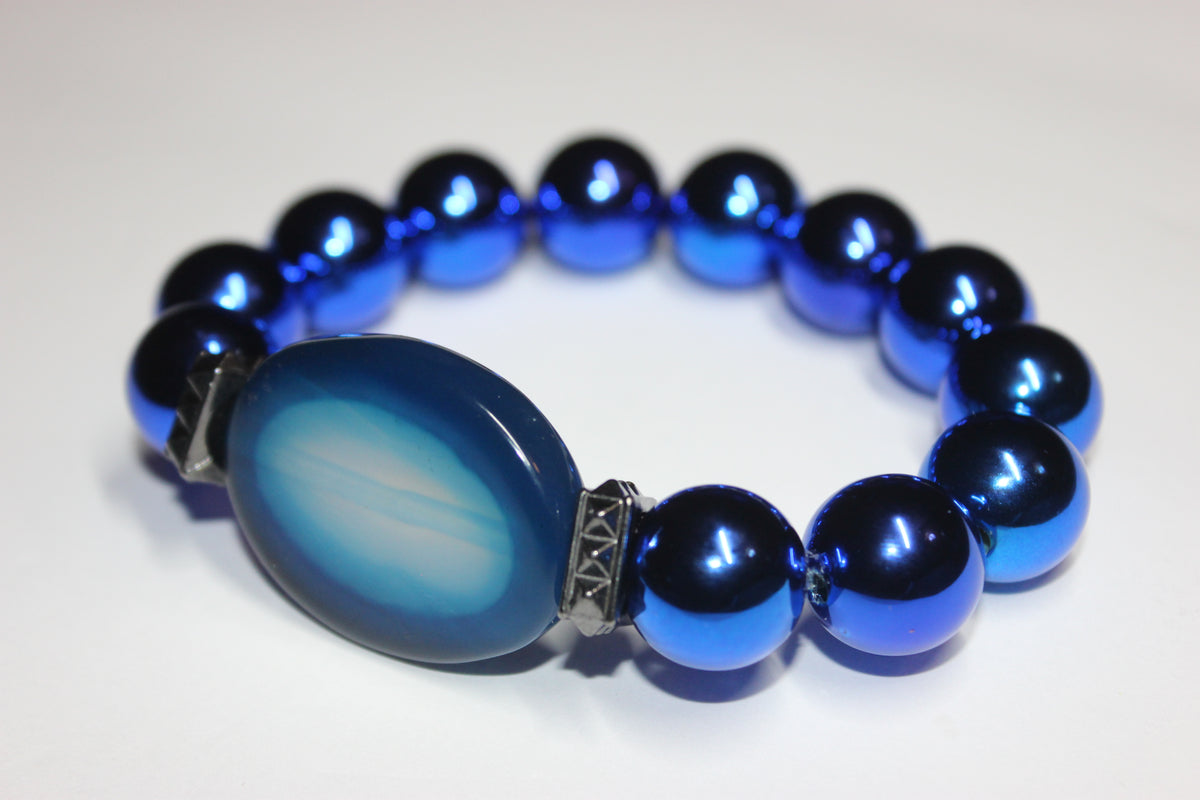 Shades Of Electric Blue Beaded Bracelet