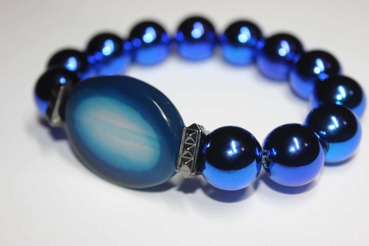 Shades Of Electric Blue Beaded Bracelet