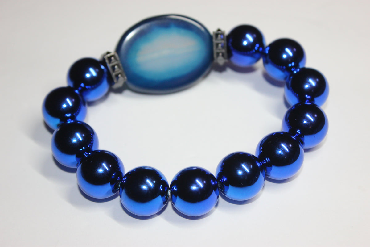 Shades Of Electric Blue Beaded Bracelet
