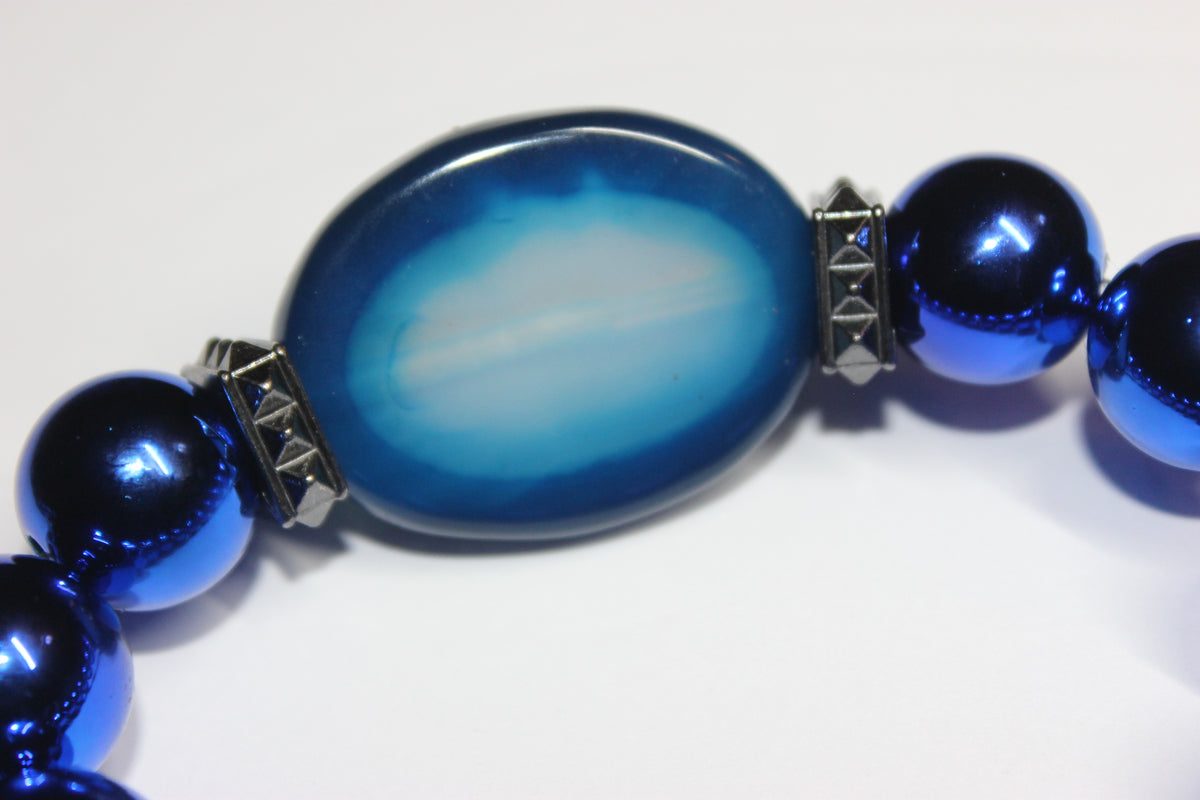 Shades Of Electric Blue Beaded Bracelet