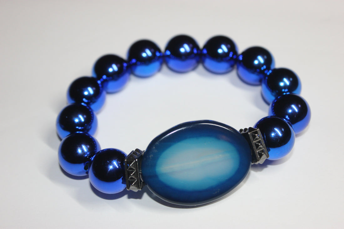 Shades Of Electric Blue Beaded Bracelet