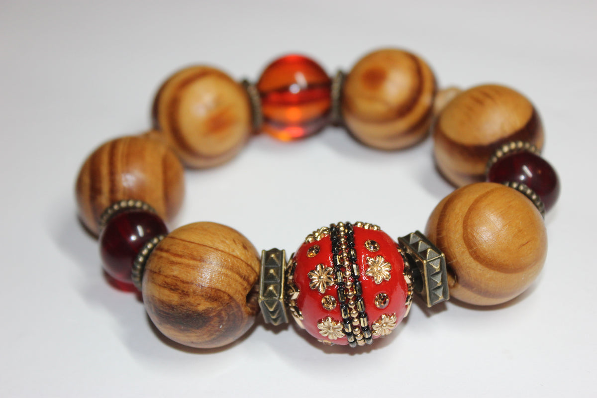 Large Wooden Beaded Bracelet Gitâfe