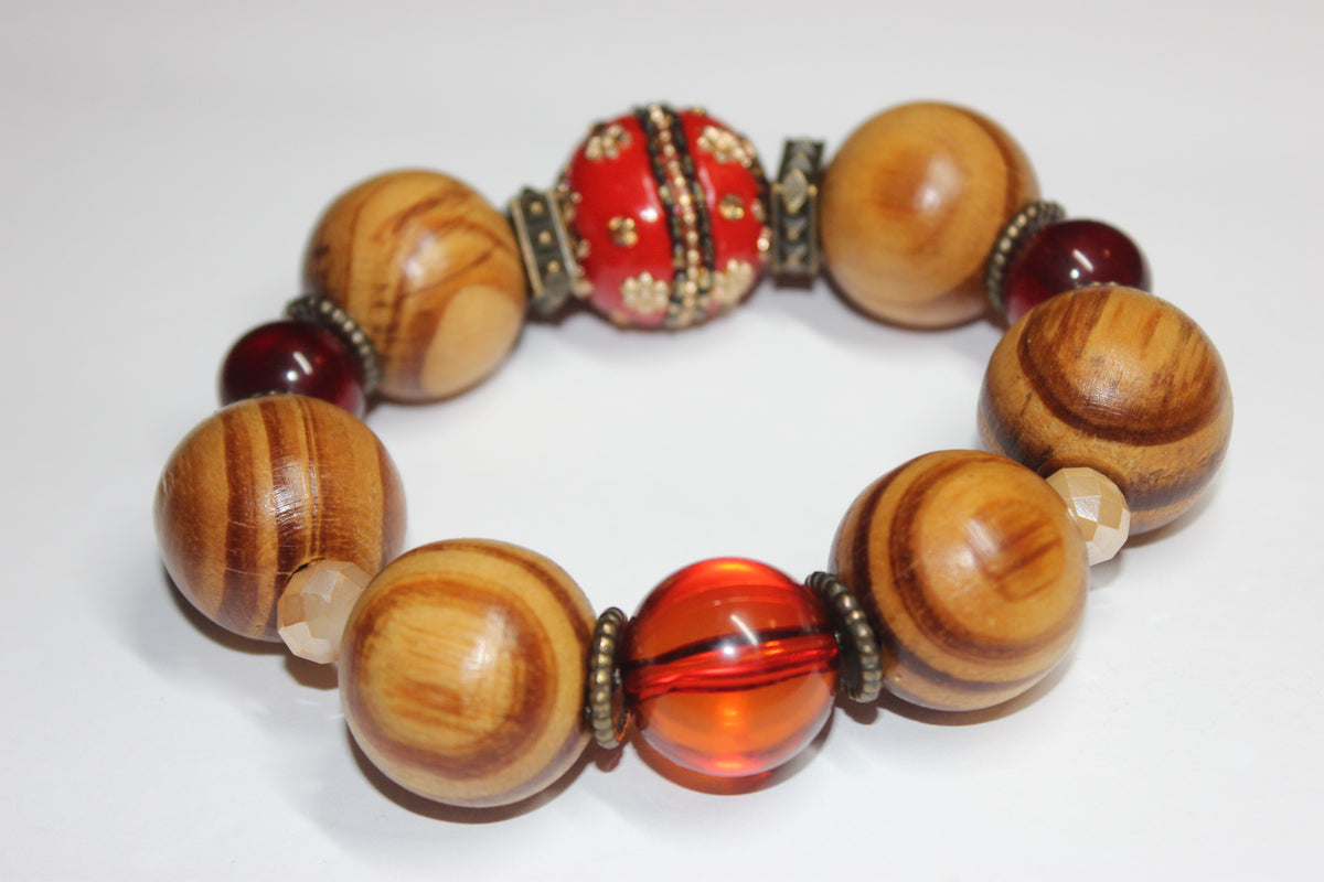Large Wooden Beaded Bracelet Gitâfe