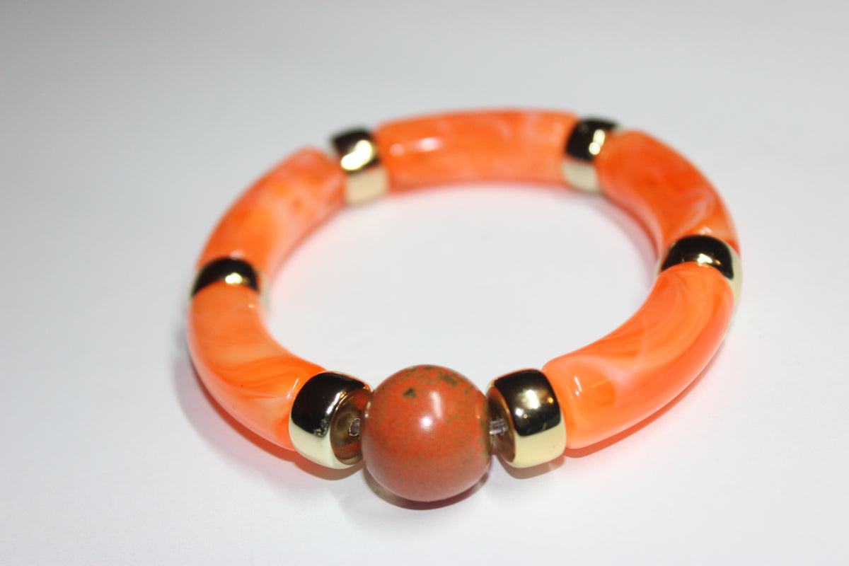 Shades Of Orange & Gold Bracelet