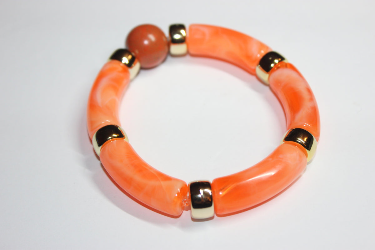 Shades Of Orange & Gold Bracelet