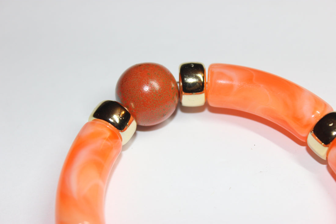 Shades Of Orange & Gold Bracelet