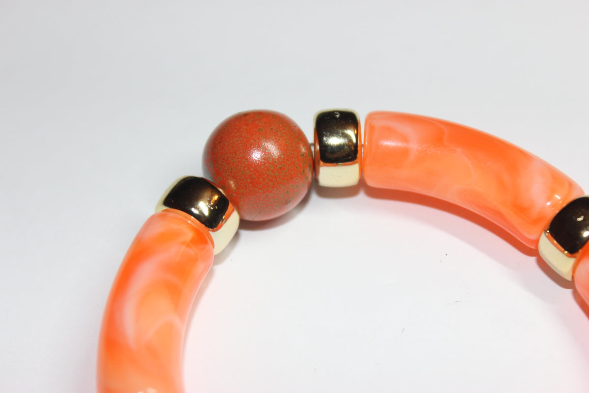 Shades Of Orange & Gold Bracelet