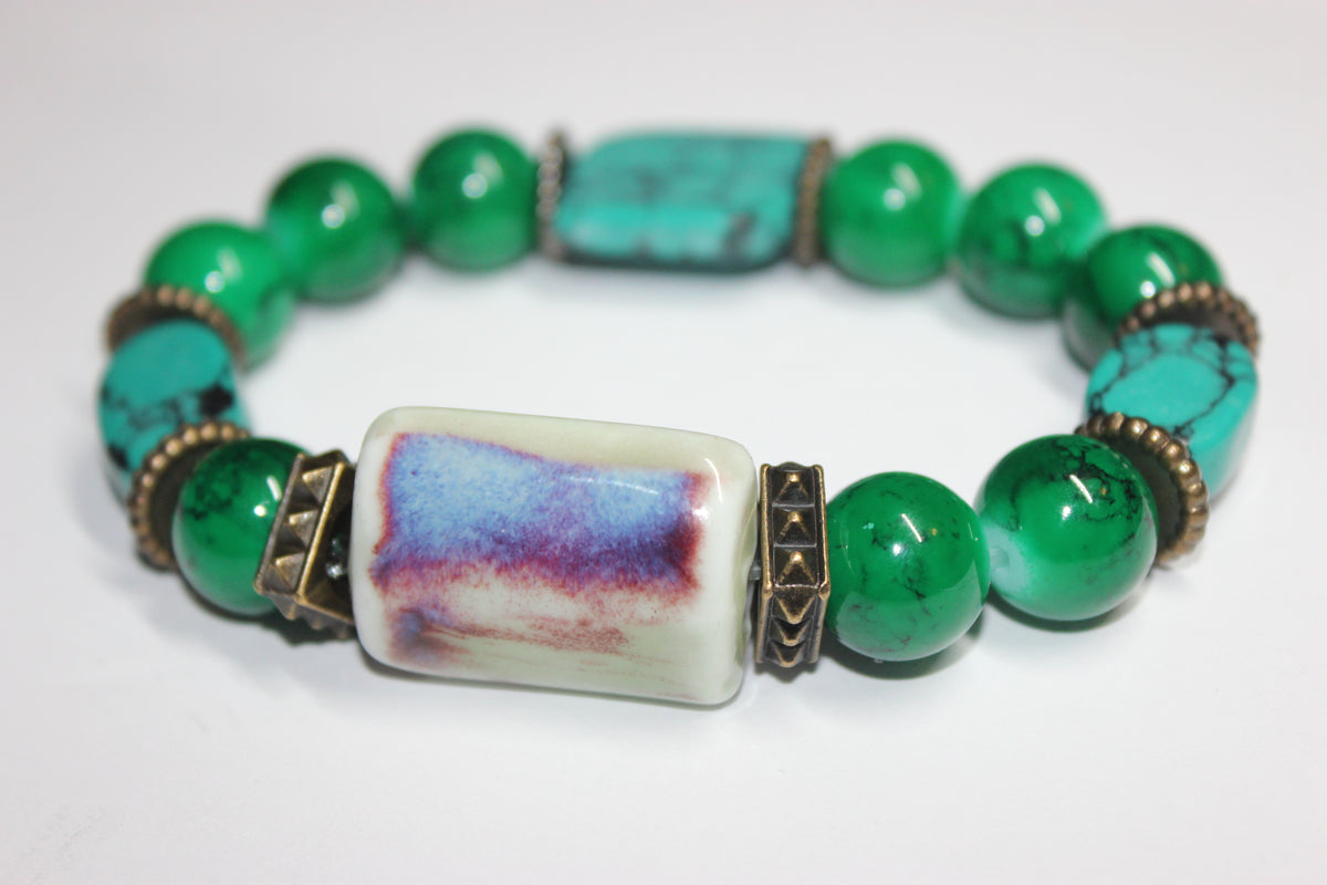 Shades Of Green Ciràw Beaded Bracelet
