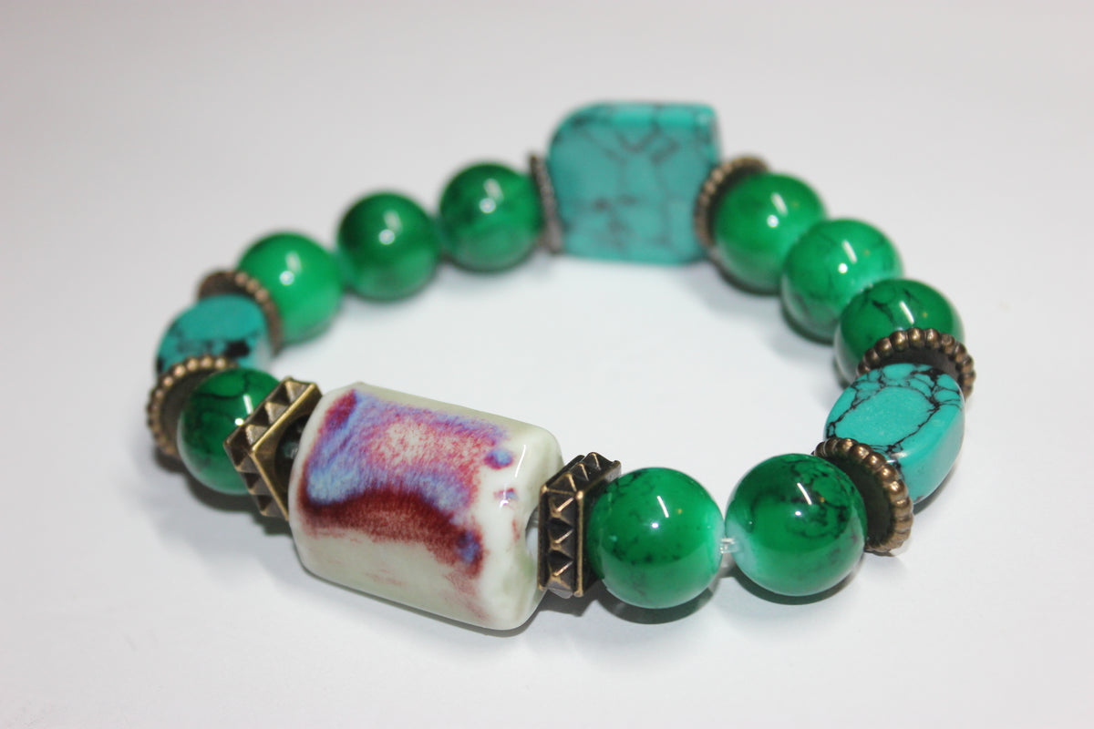 Shades Of Green Ciràw Beaded Bracelet