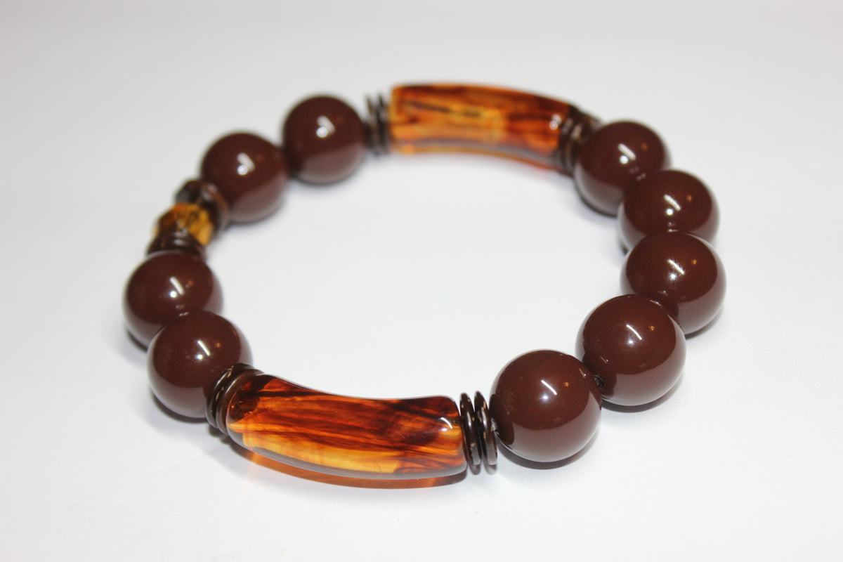 Shades Of Brown & Topaz Chocolate Beaded Bracelet