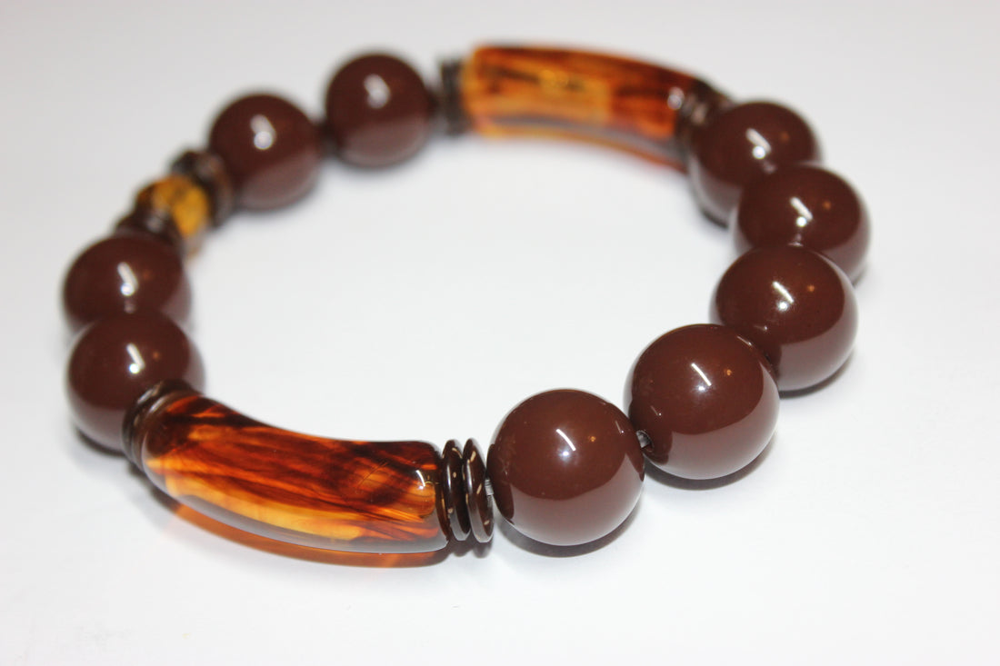 Shades Of Brown & Topaz Chocolate Beaded Bracelet