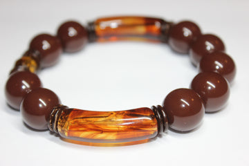 Shades Of Brown & Topaz Chocolate Beaded Bracelet