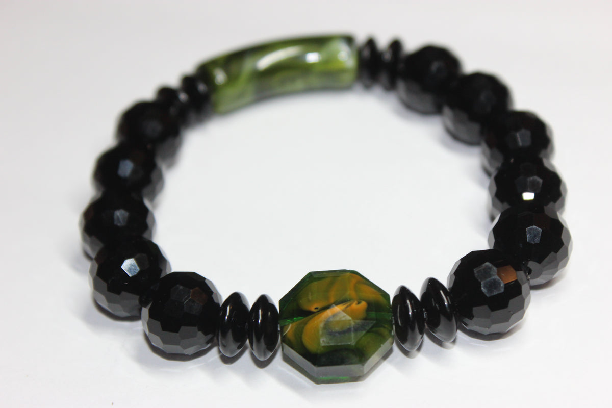 Shades Of Green & Gold Black Ice Bracelet
