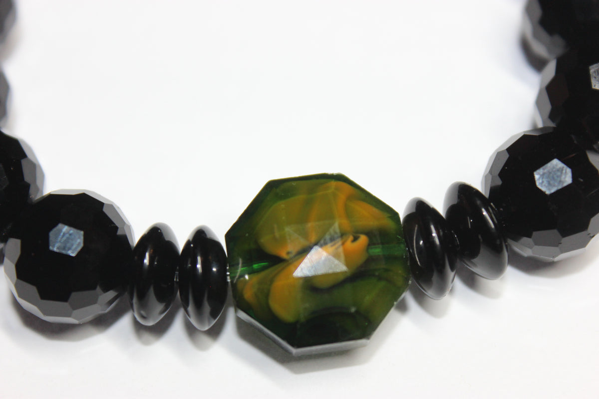 Shades Of Green & Gold Black Ice Bracelet