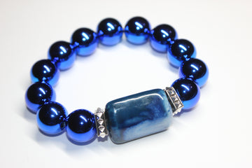 Shades Of Electric Blue Beaded Bracelet