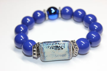 Shades Of Blue Beaded Bracelet