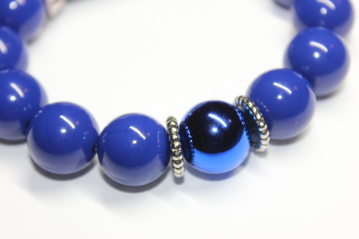 Shades Of Blue Beaded Bracelet
