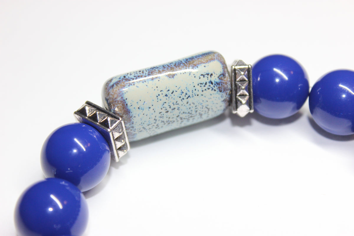 Shades Of Blue Beaded Bracelet