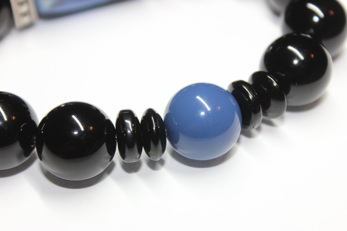 Blue & Black Beaded Bracelet