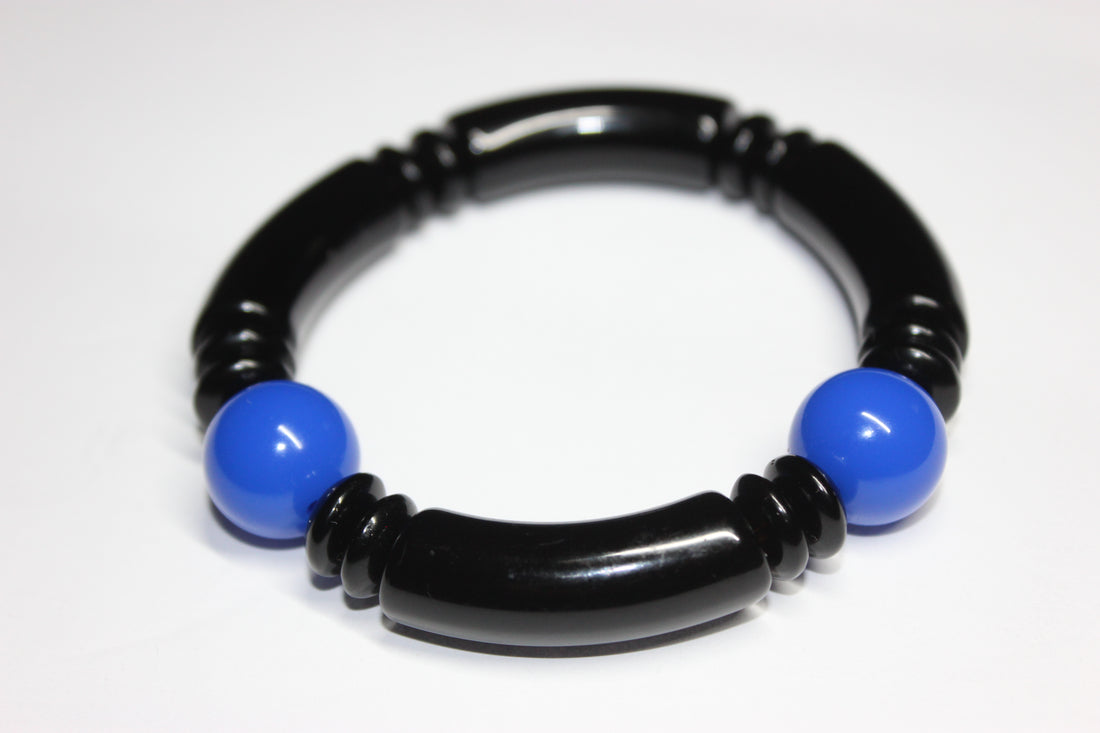 Blue & Black Beaded Bracelet