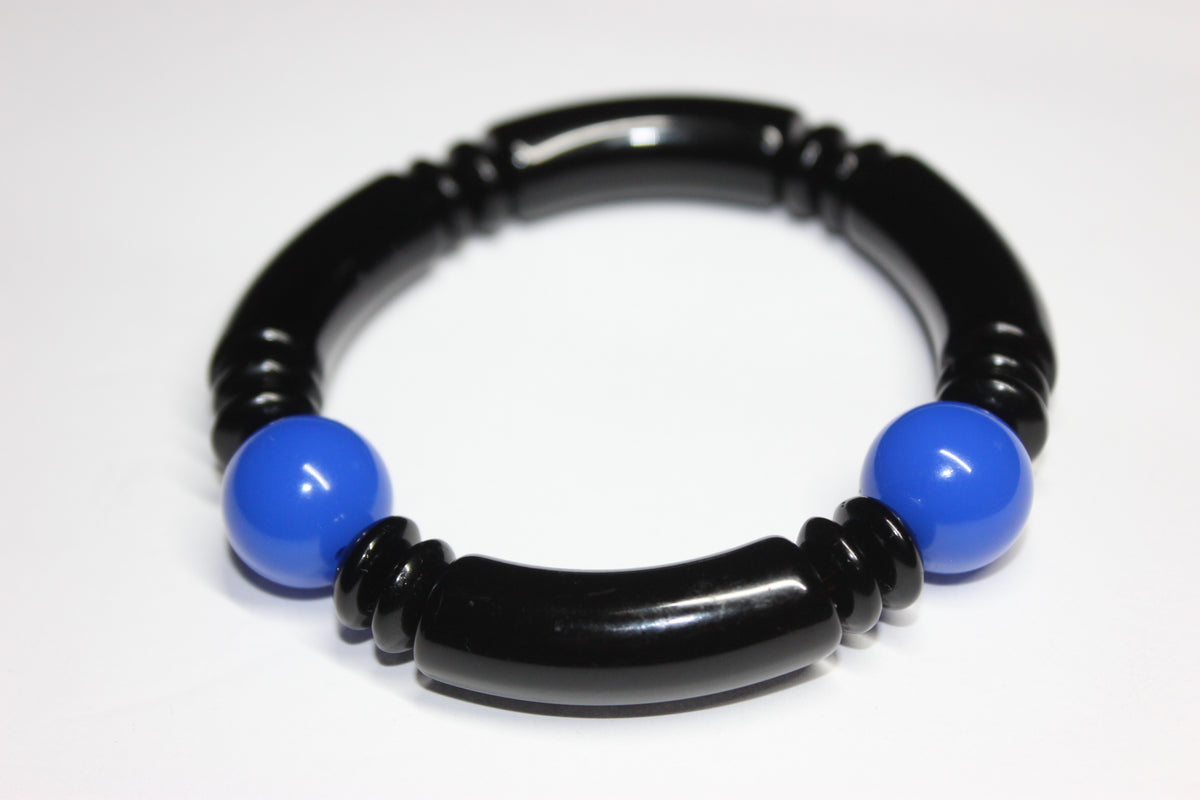 Blue & Black Beaded Bracelet
