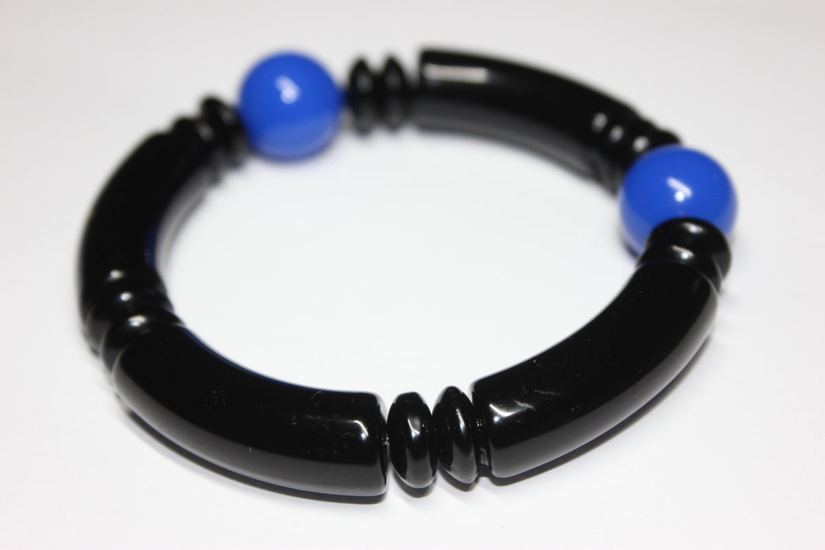 Blue & Black Beaded Bracelet