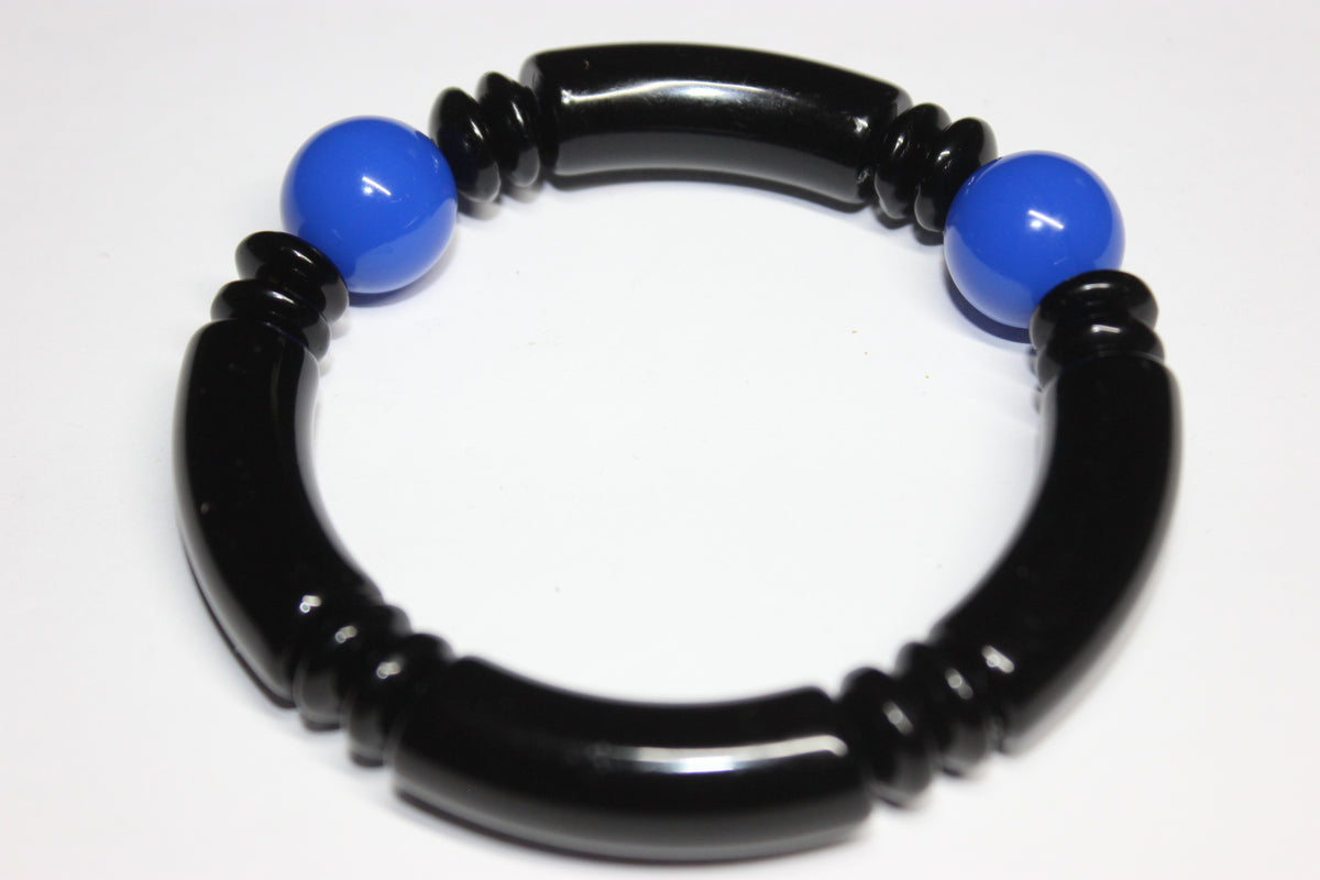 Blue & Black Beaded Bracelet