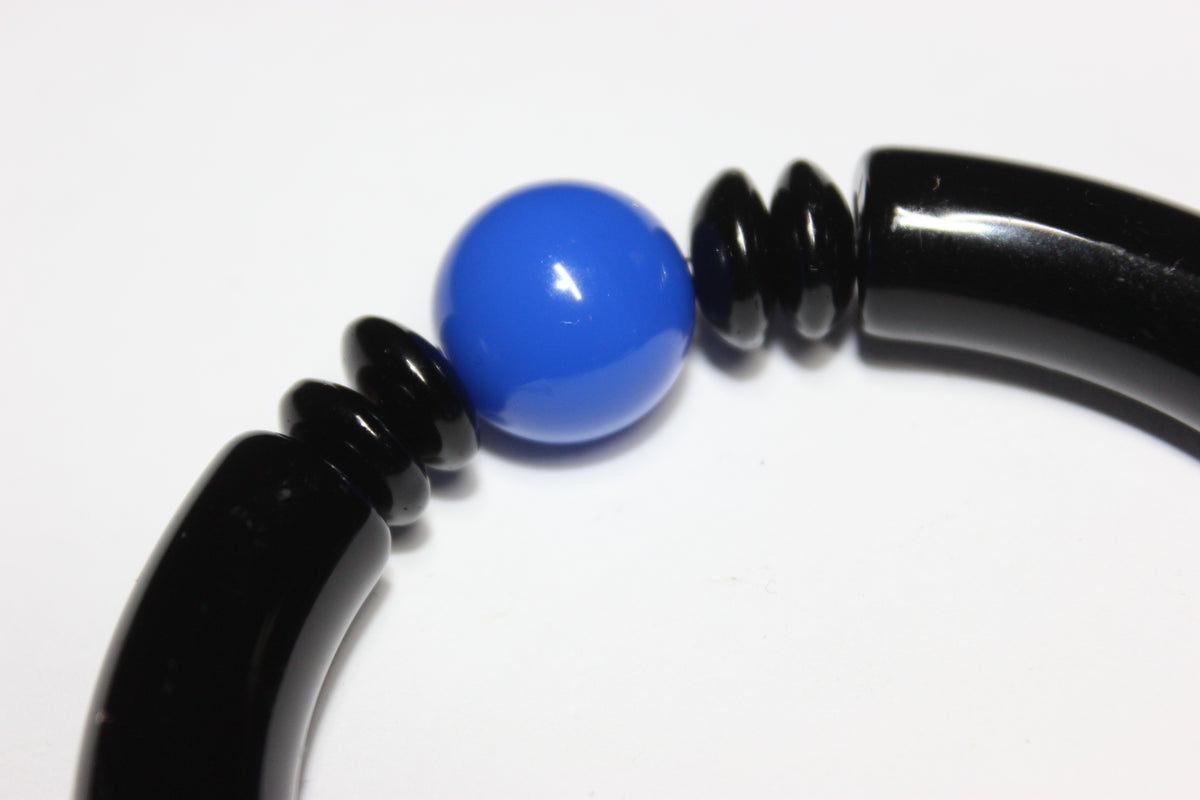 Blue & Black Beaded Bracelet