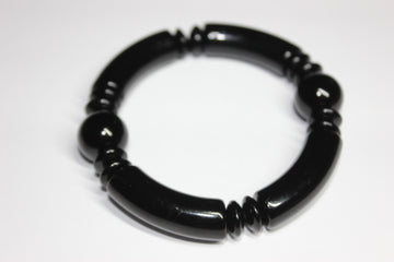 Black On Black Beaded Bracelet