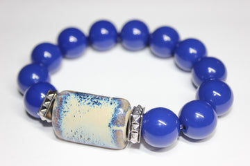 Shades Of Blue Beaded Bracelet