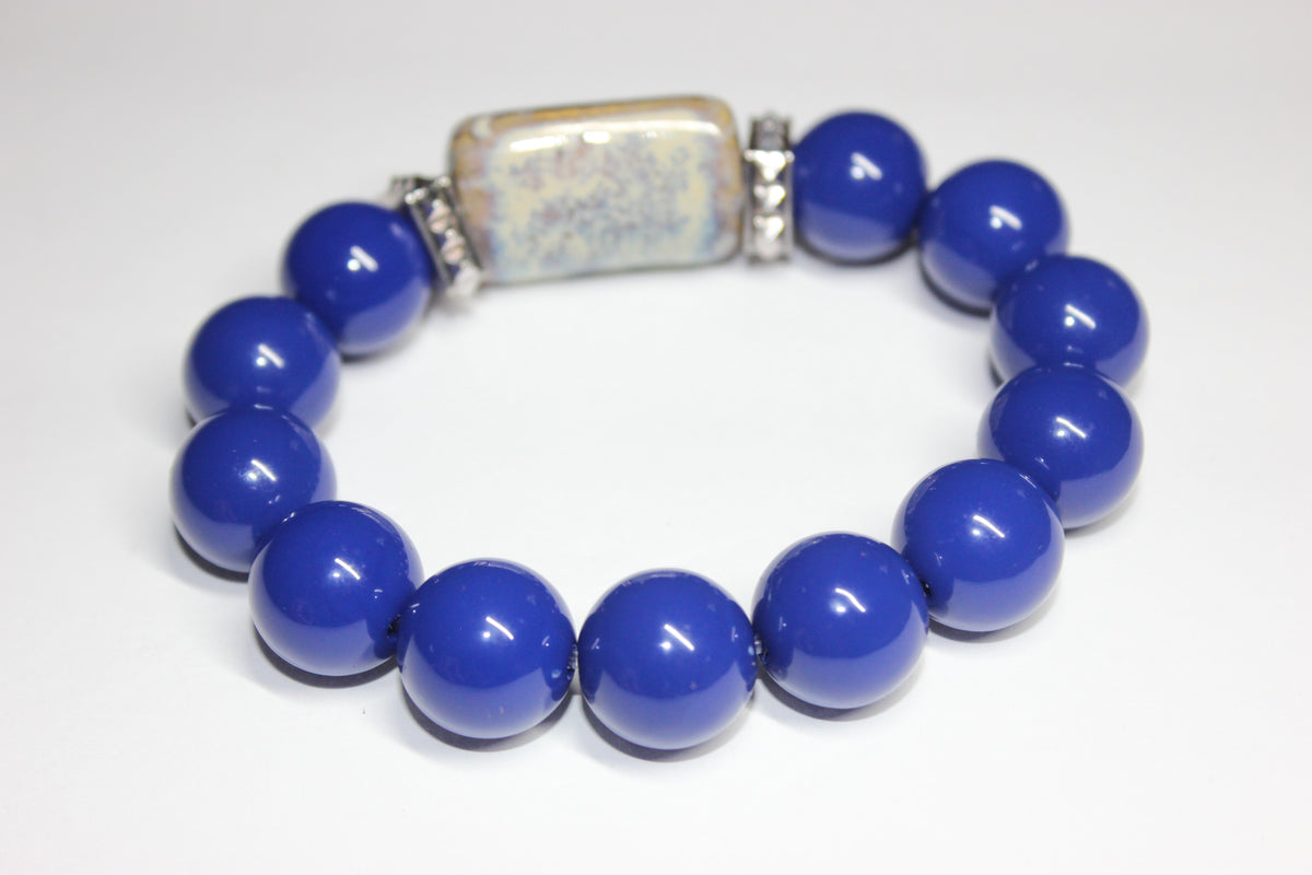 Shades Of Blue Beaded Bracelet