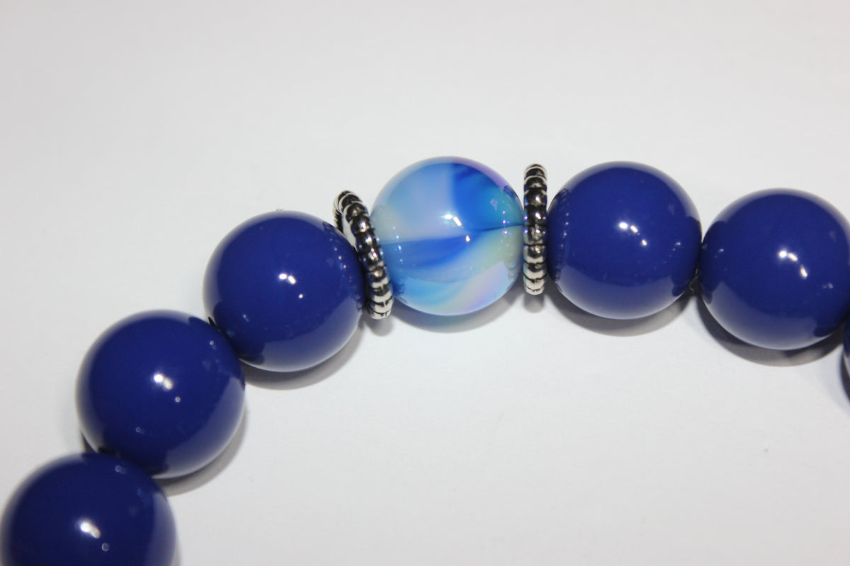 Shades Of Blue Beaded Bracelet