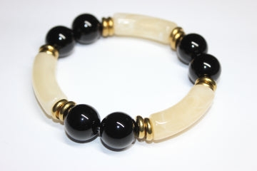 Black/Gold Earthtone Beaded Bracelet