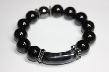 Black & Grey Beaded Bracelet