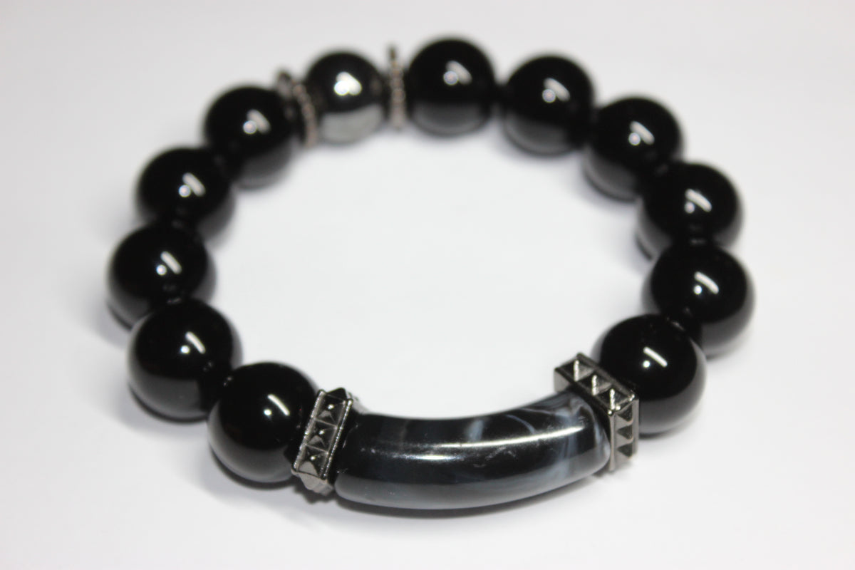 Black & Grey Beaded Bracelet