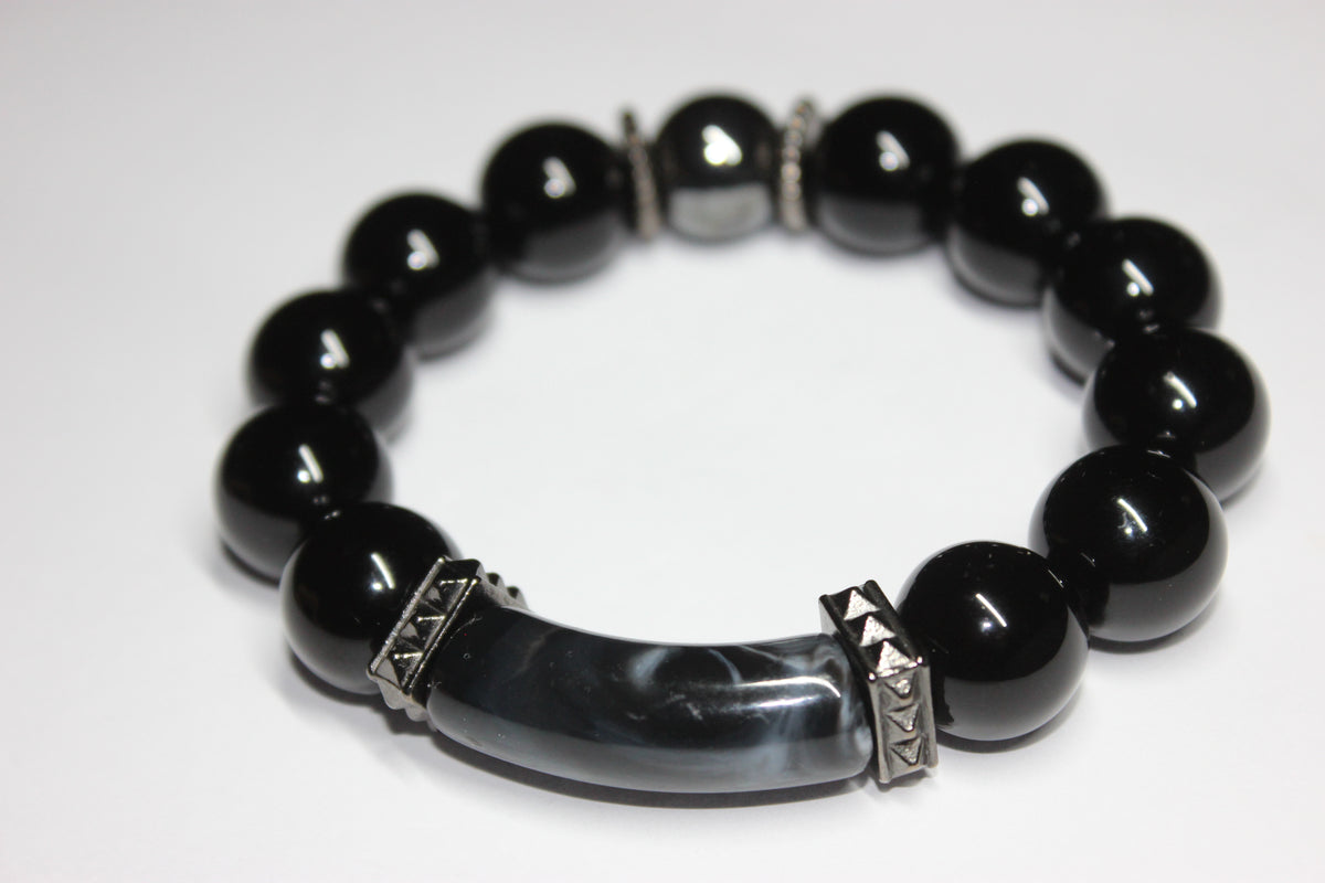 Black & Grey Beaded Bracelet
