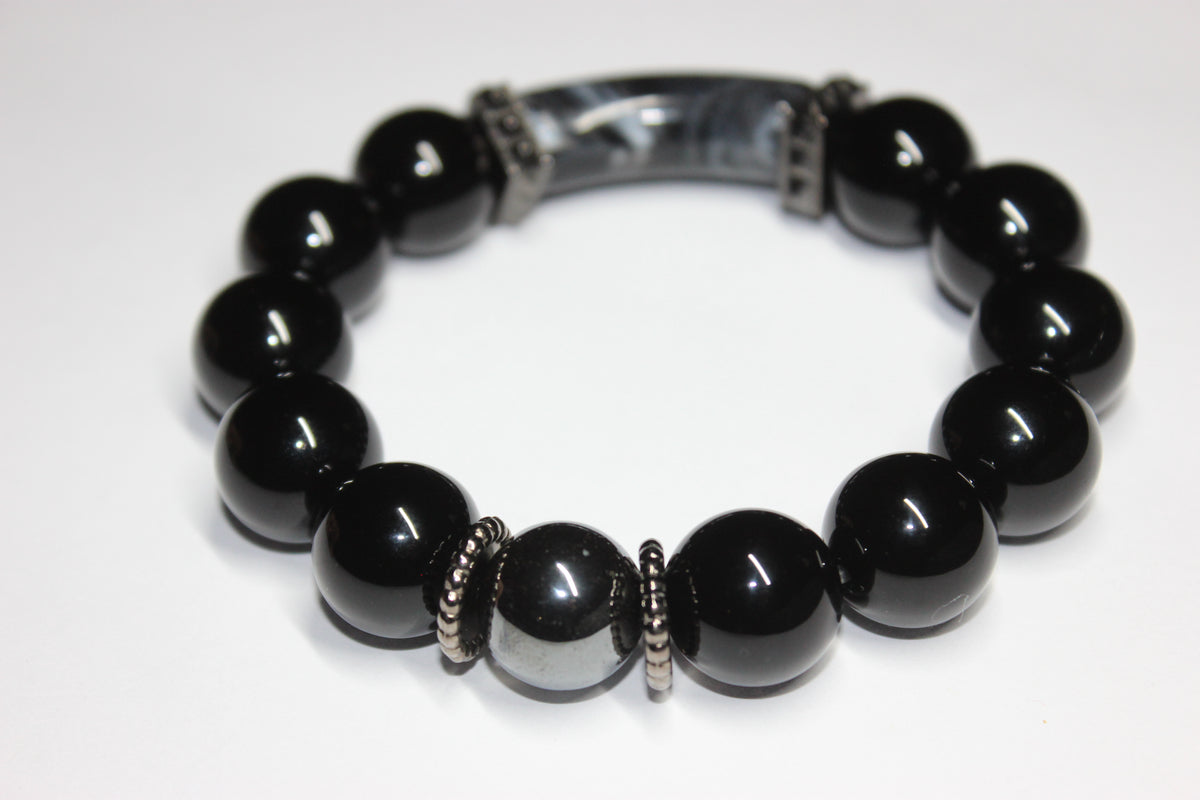 Black & Grey Beaded Bracelet